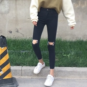 Học sinh trung học cơ sở bút chì quần jeans nữ chân dài 2018 nữ sinh mới mùa xuân và mùa thu Hàn Quốc