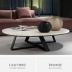 Bàn cà phê đá cẩm thạch Bắc Âu hiện đại tối giản thép không gỉ tròn bên thiết kế nội thất phòng khách đồ nội thất - Bàn trà bàn ghế sofa phòng khách nhỏ Bàn trà
