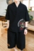 Mùa hè Nam Ngắn Tay Áo Thêu Robe Nam Phong Cách Trung Quốc Hanfu của Nam Giới Đồ Cổ Năm điểm T-Shirt Cắt Quần Đặt Bộ đồ