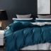 Bộ bốn mảnh cotton dài chủ yếu của Mỹ Màu sắc phù hợp với bông đơn giản và thanh lịch 60 tấm satin Bộ đồ giường Bắc Âu - Bộ đồ giường bốn mảnh