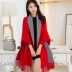 Tay áo khăn choàng đôi sử dụng khăn màu rắn mùa thu và mùa đông mô hình áo khoác cashmere dày cô gái ấm khăn quàng hộp quà tặng khăn chống nắng đi phượt Khăn quàng cổ / khăn quàng cổ