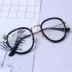 Phiên bản Hàn Quốc của sản phẩm hoàn chỉnh với kính cận thị phụ nữ thủy triều retro khung tròn lớn trong suốt khung kim loại kính retro nam phẳng kính đổi màu Kính
