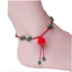 Hàn quốc phiên bản của đơn giản retro pha lê sợi dây màu đỏ vòng chân thời trang sinh viên chuông couple nữ bạc foot bracelet unisex lắc chân nữ bạch kim Vòng chân