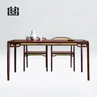 Quyuan mới nội thất Trung Quốc tùy chỉnh bàn ăn gỗ rắn và ghế kết hợp bàn ăn hình chữ nhật nhà bàn ăn gỗ óc chó - Bộ đồ nội thất noi that thong minh