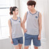 Mùa hè vài vest đồ ngủ cotton phù hợp với không tay đồ ngủ phụ nữ kích thước lớn men cộng với chất béo quần short thể thao dịch vụ nhà bộ đồ thể thao nữ Cặp đôi