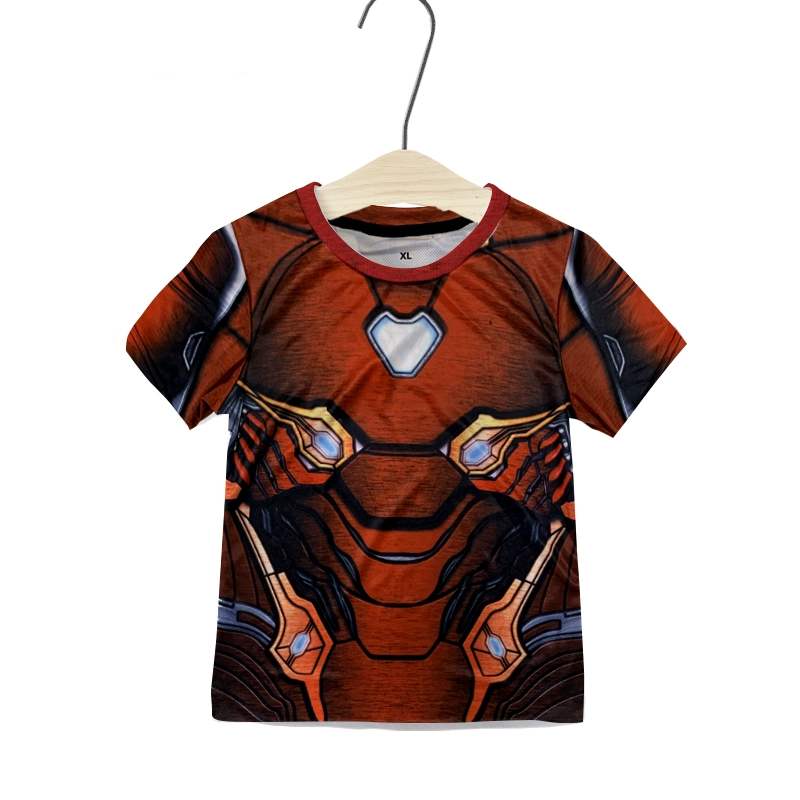 2020 quần áo mùa hè cho trẻ em vừa và lớn dành cho trẻ em thể thao Người Mỹ đội trưởng Spider-Man mùa hè áo thun nam tay ngắn bằng thép - Áo thun