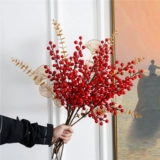 Рыжие волосы насыщенное движение фруктов Моделирование цветочной зимней зеленый фальшивый цветочный расположение.