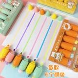 Морковные флуоресцентные милые мультяшные маленькие цветные карандаши, маркер, канцтовары для школьников