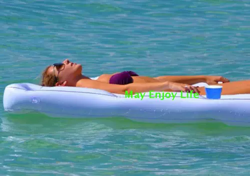 Продвижение на открытом воздухе плавание надувное пивное пивное напиток на ледяные ковша вечеринка плавающая плот -кровать фрукты Cola Ice Town