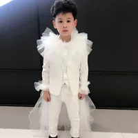 Zhengyu Xuan Gaoding dress T-model model catwalk trắng nam thần phù hợp với trang phục Hàn Quốc cho thuê thay đổi màu sắc - Váy trẻ em bộ đồ vest bé trai lịch lãm
