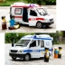 Xe cứu thương hợp kim mô hình 120 đồ chơi trẻ em lớn âm thanh và ánh sáng kéo trở lại mô phỏng xe cảnh sát 110 của Mercedes-Benz - Chế độ tĩnh