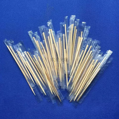 Национальная бесплатная доставка Один -независимая упаковка с двойной головкой из бамбуковой зубочистки Механизм зубочистки Толстая бумага может быть настроена для логотипа