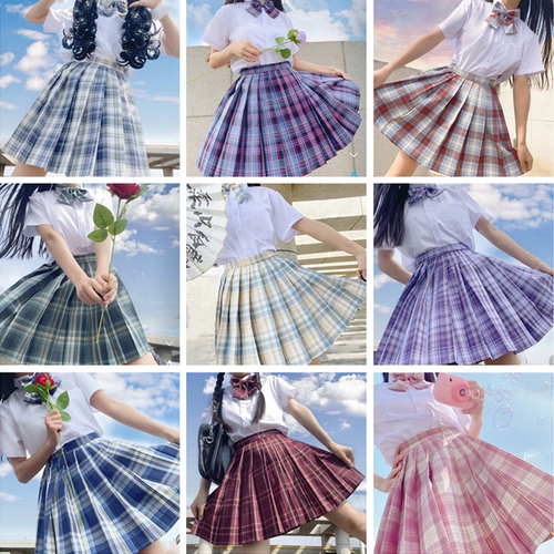 Студенческая юбка в складку, оригинальная японская школьная юбка для школьников, А-силуэт