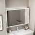 tủ gương phòng tắm inox Tủ gương phòng tắm thông minh bằng nhôm không gian dày có ngăn lưu trữ ánh sáng riêng biệt phòng tắm tích hợp gương trang điểm hộp gương treo tường tủ gương trong phòng tắm tủ gương trong phòng tắm 