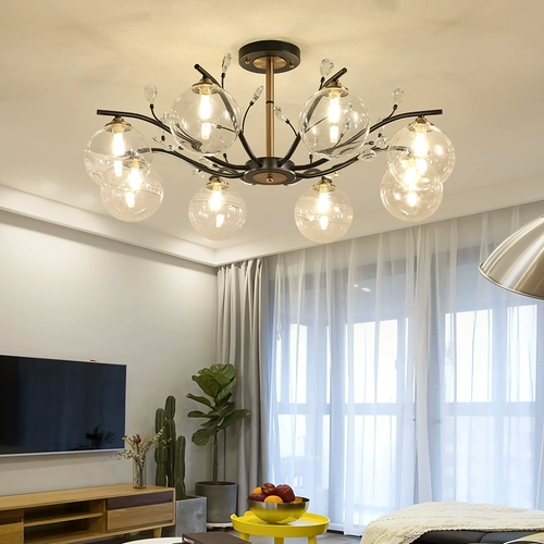 Прозрачная глянцевая современная модная скандинавская креативная дизайнерская люстра для гостиной для спальни, легкий роскошный стиль