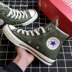 Converse Converse 1970s Giày cao gót màu xanh lá cây quân đội màu xanh da trời Samsung tiêu chuẩn 159622C 159771C giày thể thao Plimsolls