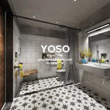 Французская ретро черно -белая плитка кухня ресторан туалетная плитка туалетная ванная комната настенная плитка кирпич двор балконы балконы плитка