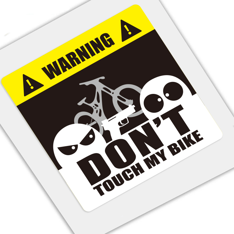 C PatternNo touch my vehicle warning Stickers Road vehicle MTB Frame  Don't touch me Of vehicle waterproof Cycling personality customized