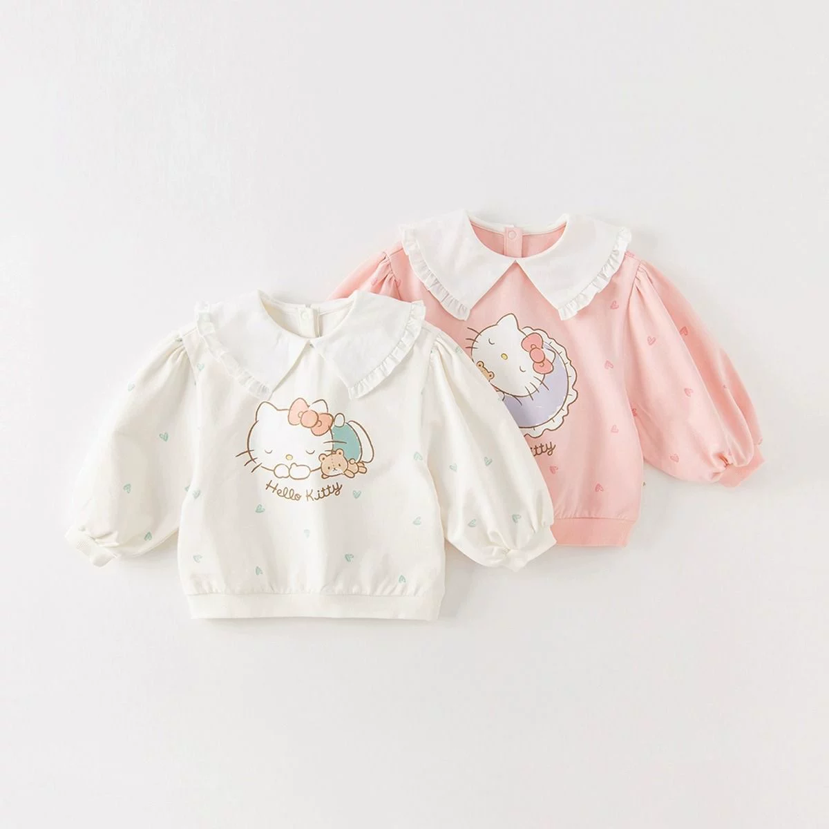 Привет Китти, осенний лонг-sleeve, детский мультфильм толстовка oversize, детская одежда