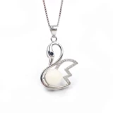 Сувенир для матери и ребенка, ожерелье, подвеска, лебедь, серебро 925 пробы