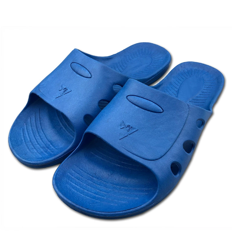 SPU dép chống tĩnh điện màu xanh đen mùa hè giày đế mềm không bụi sáu lỗ thực phẩm nhà máy sản xuất giày bán hàng trực tiếp 