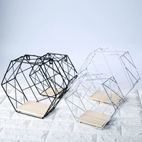 Северная шестиугольная настенная декоративные полки Творческая висящая корзина Железная сеть простая стена