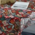 lớn in hoa bông vải bảng vải khăn trải bàn hình chữ nhật bàn bàn cà phê Mỹ nhà lễ hội màu đỏ che khăn - Khăn trải bàn