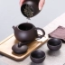 Bộ ấm trà du lịch Túi xách tay Chén nhanh Một Chậu Hai cốc Zisha Kung Fu Du lịch Ấm trà Quà tặng LOGO Tùy chỉnh Trà sứ