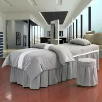 Beauty khăn trải giường gia đình bốn màu xám bạc massage bông bedspread thẩm mỹ viện vận chuyển chung - Trang bị tấm ga trải giường gội đầu