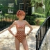 Áo tắm mới một mảnh màu đỏ mới nữ nhỏ nhắn kích thước ngực nhỏ được che kín bụng mỏng manh bảo thủ mùa xuân nóng bỏng áo tắm nữ - Bộ đồ bơi One Piece