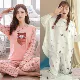 Bộ đồ ngủ nữ tay dài phiên bản Hàn Quốc ngọt ngào 2022 mùa xuân và mùa hè mới cotton nguyên chất có thể mặc bên ngoài bộ đồ ở nhà dễ thương