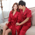 Vài bộ đồ ngủ mùa hè nam ngắn tay quần nightdress robe red newlyweds cưới đồ ngủ cô dâu trang điểm mặc quần áo gown bộ bông ấp áp mùa đông nam nữ Cặp đôi