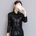 2019 xuân hè mới Hained leather nữ phiên bản Hàn Quốc của quần lọt khe ngắn thời trang áo khoác da xe máy nhỏ áo khoác thủy triều - Quần áo da áo khoác da zara Quần áo da