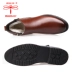 Giày da mới 2018 蜻蜓 thương hiệu giày cotton nam công sở có dây kéo bên hông cao giúp giày cotton mũi nhọn ấm áp giay the thao nam Giay cao