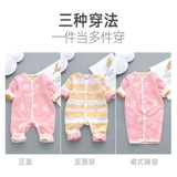 Детская демисезонная осенняя хлопковая марлевая одежда, пижама для новорожденных, детское боди, 0-2 лет