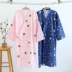 Mùa xuân và mùa hè phần mỏng nữ gạc bông vài chiếc áo choàng nam kimono Nhật Bản váy ngủ mồ hôi hấp quần áo Night Robe
