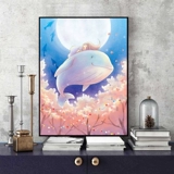 5D Diamond Painting Full Drill Новая модель 2021 спальня мультфильм Дети Дети мечты кит девочка с бриллиантами