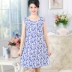 Trung niên và old-fashioned nightdress nữ mùa hè cotton lụa nightdress giản dị nhà không tay đầm lỏng kích thước lớn mẹ đồ ngủ