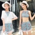 2018 Bà chia áo tắm Hàn Quốc phiên bản của võ sĩ tự canh tác với một chiếc áo ba mảnh thời trang nhỏ làn gió áo tắm phụ nữ đồ bơi 2 mảnh dạng váy Bộ đồ bơi hai mảnh