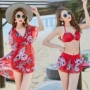 2018 phụ nữ mới của bộ bikini chia ba mảnh bộ tấm thép tập trung ngực phẳng bãi biển thời trang cô gái áo tắm đồ bơi 2 mảnh cho bé gái
