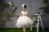 Cô gái Trang Phục Công Chúa Tutu Wedding Dress Thiên Nga Trắng Feather Flower Girl Con Host Dress