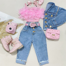 Семейные футболки girls summer clothing outfit