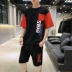 Áo thun nam ngắn tay thiết lập thương hiệu thủy triều phiên bản Hàn Quốc của xu hướng quần áo hè size lớn đẹp mắt hip-hop quần áo nam - Bộ đồ đồ bộ cát hàn Bộ đồ