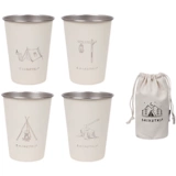 Ретро горячий и холодный стакан для кемпинга из нержавеющей стали, нержавеющая сталь AISI 304, защита от ожогов