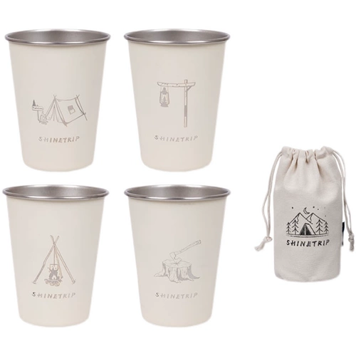 Ретро горячий и холодный стакан для кемпинга из нержавеющей стали, нержавеющая сталь AISI 304, защита от ожогов