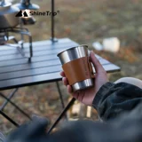 Ретро горячий и холодный стакан для кемпинга из нержавеющей стали, нержавеющая сталь AISI 304, защита от ожогов