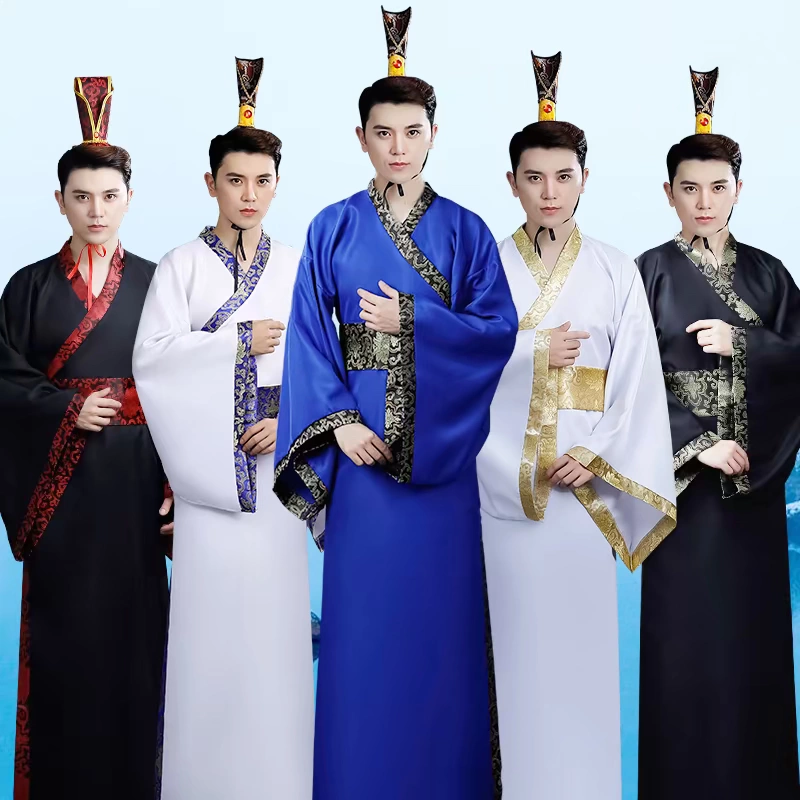 Trang phục hanfu nam quần áo nam học sinh trung học hiệp sĩ tang triều đại anh hùng học thuật sân khấu biểu diễn ra học sinh trẻ - Trang phục dân tộc