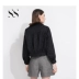 SuSition 2019 áo khoác nữ mới hoang dã tùy chỉnh jacquard tối màu vải lỏng lẻo - Áo khoác ngắn Áo khoác ngắn