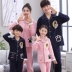Mùa xuân và mùa thu cha mẹ và con mặc đồ ngủ cotton dài tay gia đình ba gia đình nhà Hàn Quốc vài mẹ và con dịch vụ nhà
