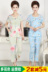 Trung và cũ tuổi cotton và bông lụa ngắn tay dịch vụ nhà có thể được đeo bên ngoài hai bộ của mẹ cotton lụa đồ ngủ của phụ nữ phù hợp với Bộ Pajama